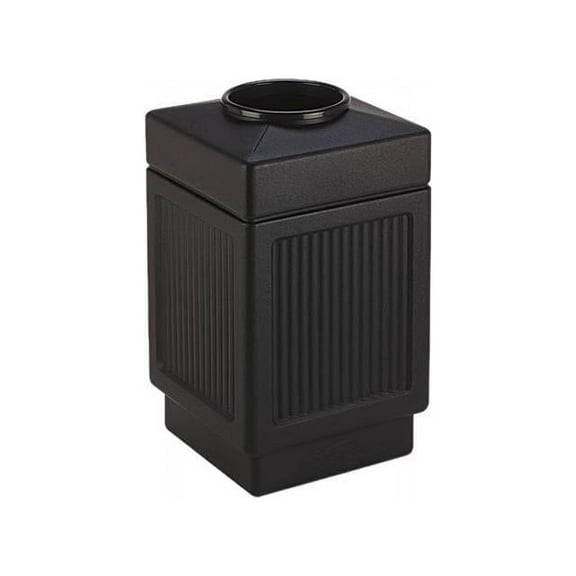 Safco Black Canmeleon Recessed Panel 38 Gallon Indoor/Outdoor Receptacle