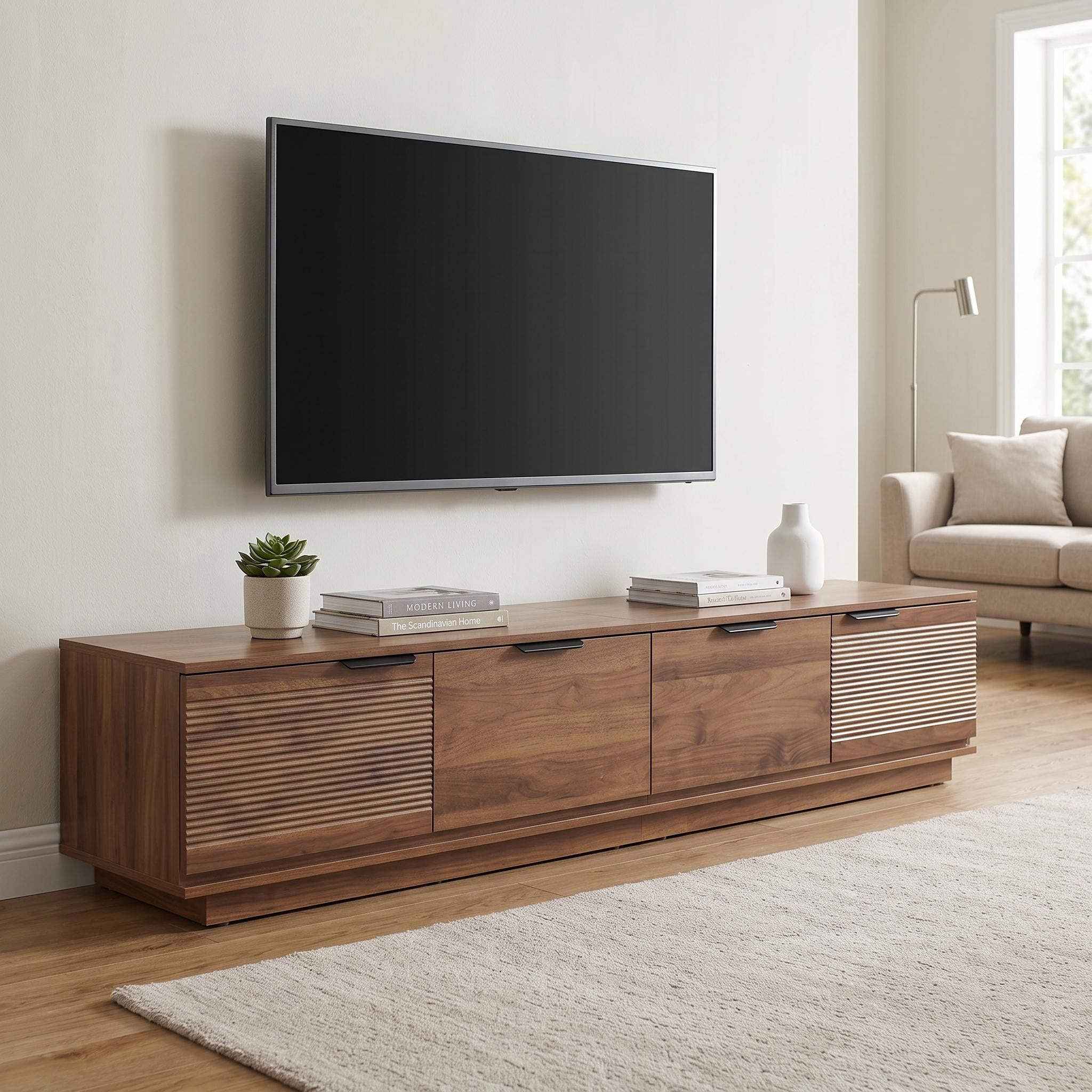 Homy Casa Modern Media Console, TV Stand Entertainment Cabinet with Storage for Home