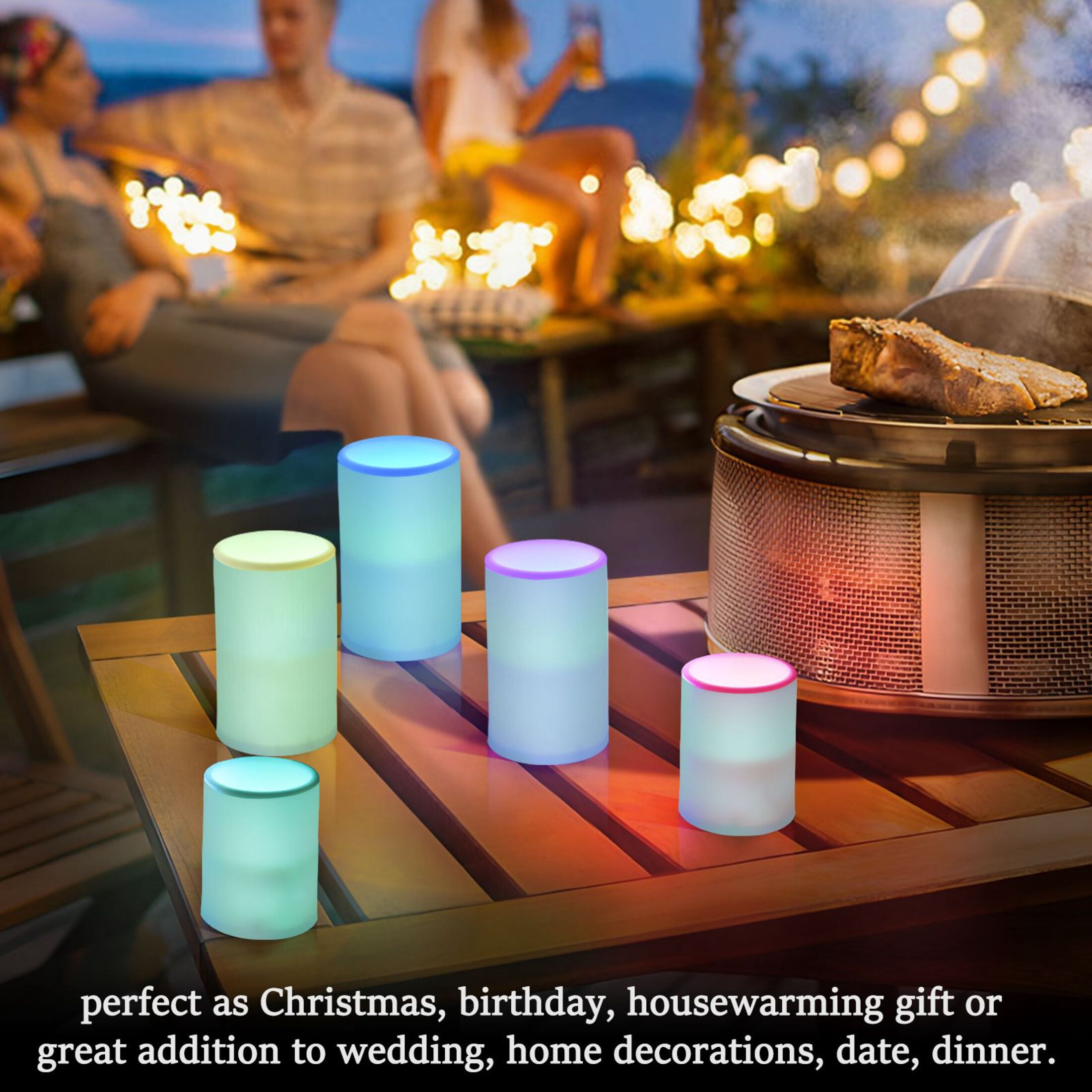 Turquiose Teal Flickering Flameless Candles Battery Operated with Remote Timer LED Pillar Candles Set of 2