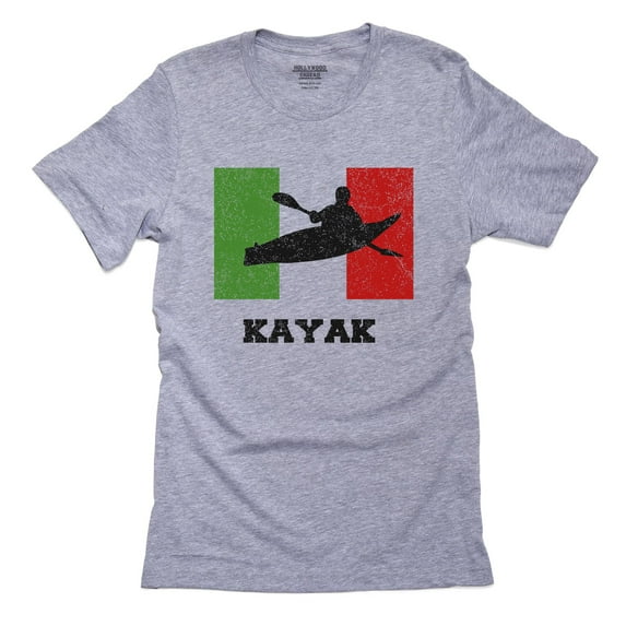 Italy Olympic - Kayak - Flag - Silhouette Men's Grey T-Shirt