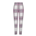 thumbnail image 6 of Women's Plaid Leggings High Waist and Tummy Control Yoga Pants for Gym Fitness Purple M, 6 of 7