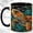 Black, variant on Stained Glass Sea Turtle Coffee Mug, Ocean Wildlife Mug, Ceramic 11 oz