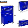 2IN1 Rolling Tool Chest Storage Box, Large Stainless Steel Tool Box