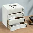 thumbnail image 6 of 4-Storey White Wood 40cm Lock Storage Cabinet Drawer Desktop Locker File Storage Cabinet, 6 of 10
