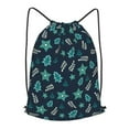 thumbnail image 1 of XMXT Waterproof Gym Bag, Green Christmas Stars Leaves Drawstring Backpack for Men, s, 1 of 8