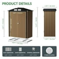 thumbnail image 6 of 5x3FT Outdoor Metal Storage Shed with Lockable Doors and Frame Floor for Garden, Backyard, Swimming Pool, Patio Utility and Tool Storage, 6 of 6