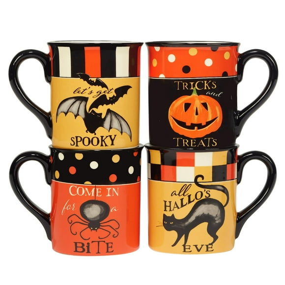 Certified International Spooky Halloween 18 oz. Mug, Set of 4, Multicolor