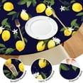 thumbnail image 4 of Yellow Lemon Fruits DarkBlue Pattern Round Fitted Tablecloth with Elastic Edge,Dining Table Cover Waterproof,Outdoor Round Tablecloth for Camping,Dining,Indoor and Outdoor, 4 of 7