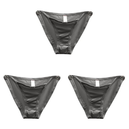 Bow Sexy Hollow Silk Thong Out Underwear for Women Underpants for Women Over 60 with Low Waist Seamless Lace Bikini Underwear for Women Satin and A ceangrtro Grey (3Packs) Grey (3Packs)