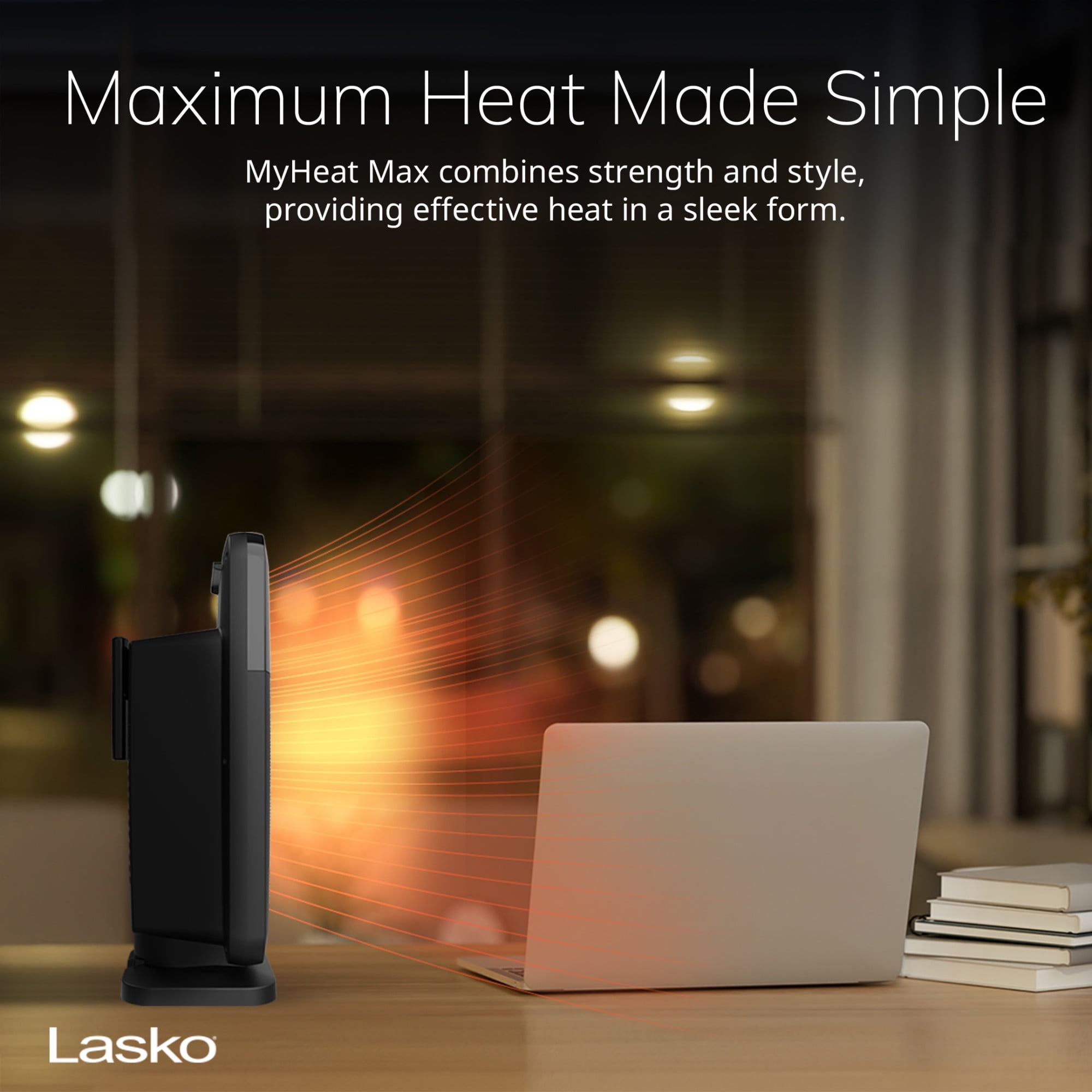 Lasko MyHeat Max 9.3" Personal Ceramic Space Heater with Timer, Black, CD09100