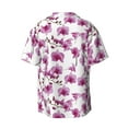 thumbnail image 2 of Vsdgher Orchids Flowers Print Men's Wrinkle Free Untucked Cuban Shirt Business Casual Button Down Shirts Short Sleeve Shirt, 2 of 7