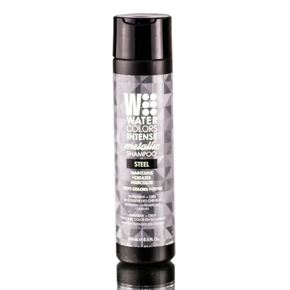 8.5 oz , Tressa Watercolors Intense Metallic Steel Shampoo , Hair Scalp - Pack of 3 w/ SLEEK Teasing Comb