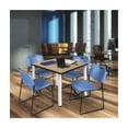 thumbnail image 3 of Regency Kee 36" Square Breakroom Table- Noble Oak/ Chrome & 4 Zeng Stack Chairs- Blue, 3 of 9
