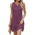 thumbnail image 2 of Dealovy Dresses for Women Sleeveless Crew Neck Sundress Ruffle Casual Loose Fitted Flowy Summer Dress, 2 of 7