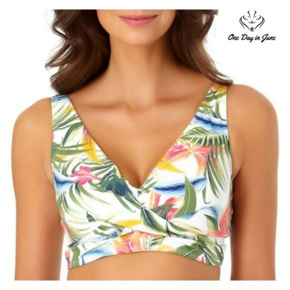 Naturalizer Womens Tropical Bra Bikini Swimsuit Top Size 2XL