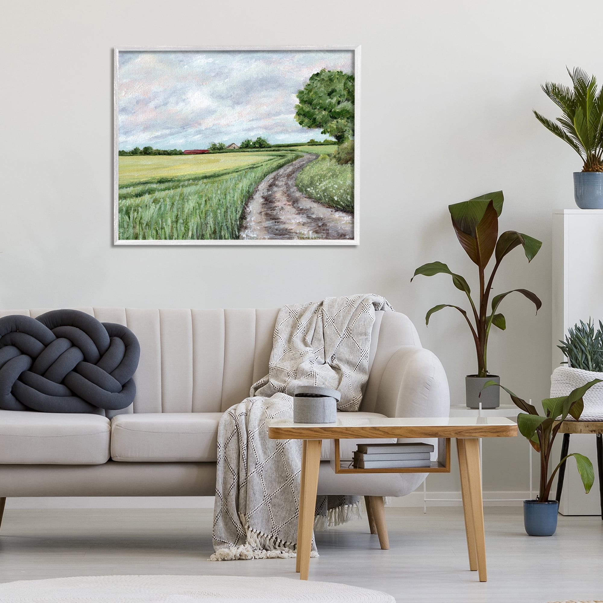 Winding Country Roads White Framed Giclee Art, design by Leah Noel Art