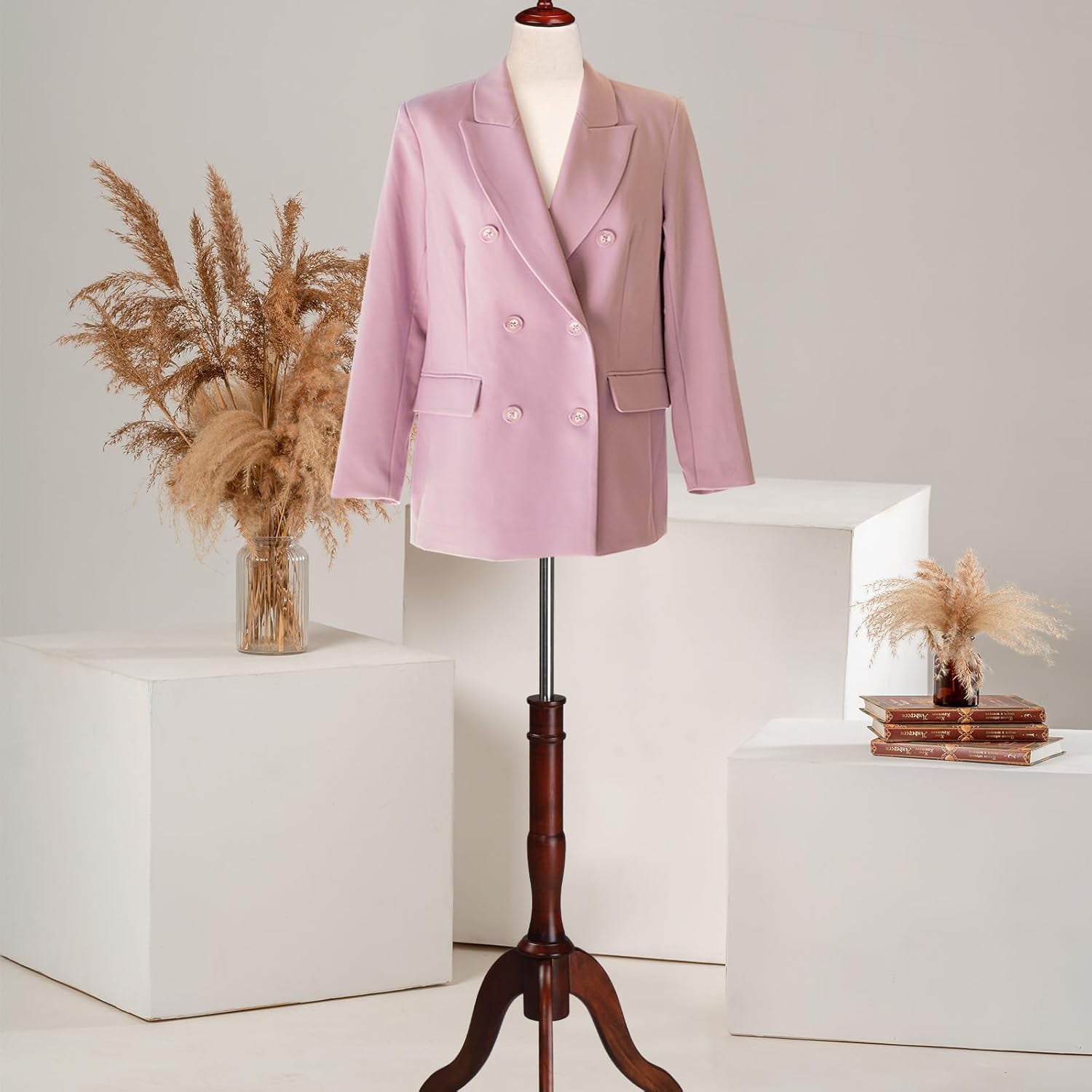 Female Dress Form Size 10-16, Adjustable Height Torso Body with Upgraded Tripod Stand, Medium Size Mannequin for Sewing and Display (14-16, White)