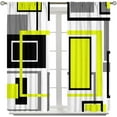 thumbnail image 5 of Sage Green Grey Stripe Kitchen Curtains, Farmhouse Watercolor Modern Geometric 3-Piece Kitchen Curtain Valance and Tiers Set 24 Inch Length, Rod Pocket Half Window Curtains for Cafe Living Room, 5 of 6