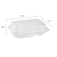 thumbnail image 4 of Karat 9'' x 6" PP Plastic Hinged Container, 2 compartment - 250 ct, 4 of 9