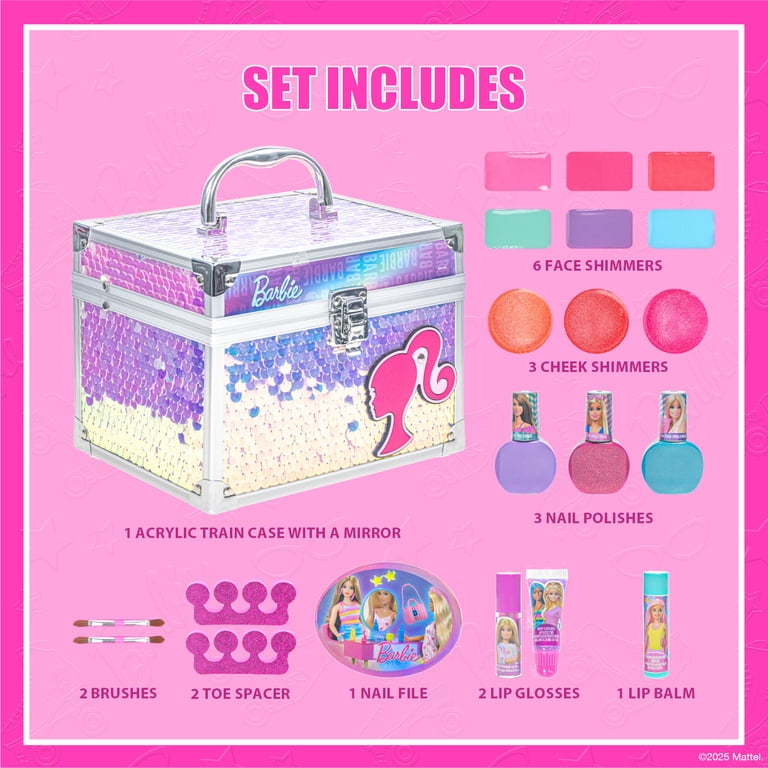 barbie cigarette kit Retro Pink Marabou 2-clip Regular Case Business Card Holder toxic formulas and a Barbie TOWNLEYGIRL x Barbie Kids' Cosmetic