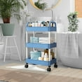 thumbnail image 5 of CVLNCYCLING Shower Caddy Shower Organizer Bathroom Shower Shelves,Corner Shower Caddy,3-Tier Rolling Storage Cart with Wheels for Bathroom,Kitchen,Countertop, 5 of 9