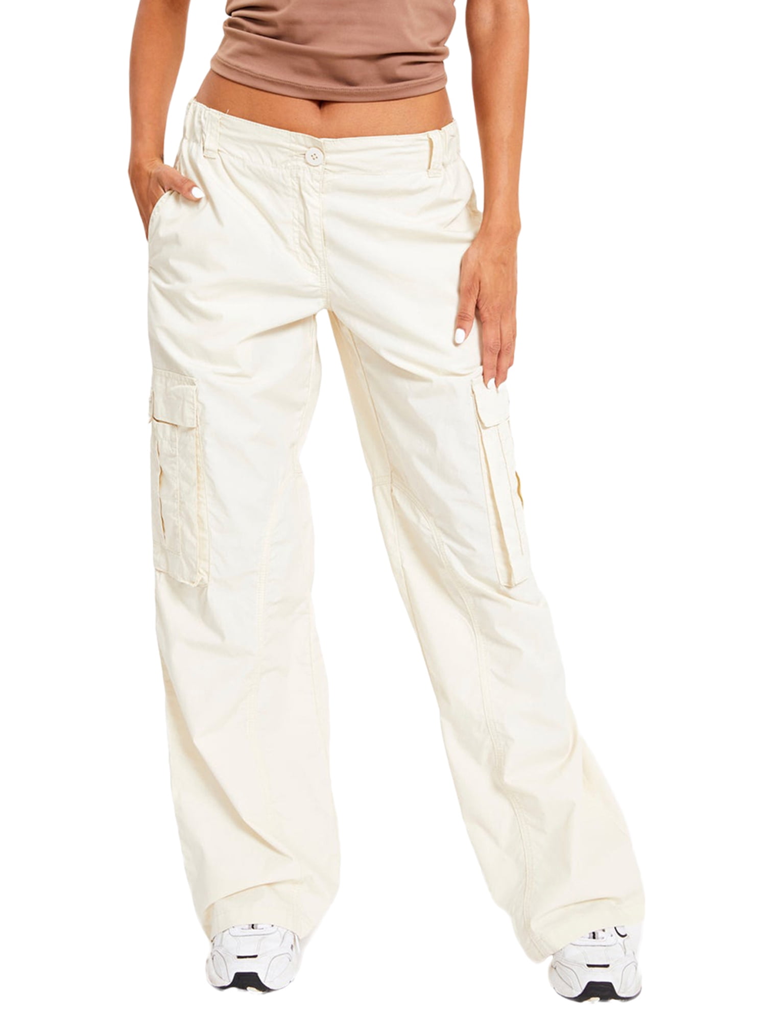 Women Baggy Pocket Cargo Pants Vintage High Waist Joggers Trousers 90s