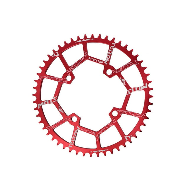 Plateau de Chaîne de Vélo 104BCD Plateau Rond de Chaîne de Vélo Pièces de Guidage de Chaîne de Vélo Rouge 46T