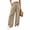 Khaki, variant on Ninixx Womens Pleated Wide Leg Sweatpants Elastic Waist Casual Lounge Pants with Pockets