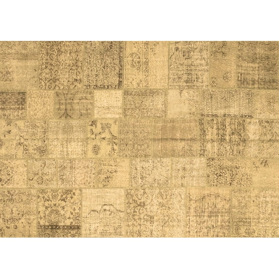 Ahgly Company Indoor Rectangle Patchwork Brown Transitional Area Rugs, 3' x 5'