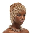thumbnail image 4 of XASZHN Turban à Franges Multi-Couches pour Femmes Musulmanes Couverture de Chimiothérapie Cancer Kaki_002 m, 4 of 4