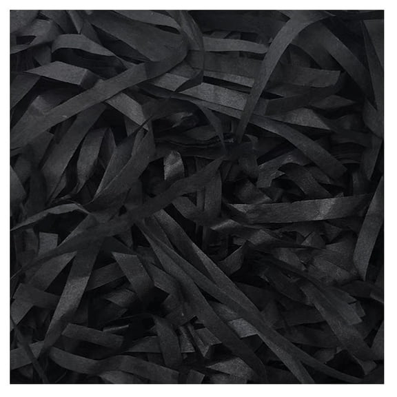 ZTTD Black Crinkle Cut Paper Shred Filler, Shredded Paper for Gift Baskets, Crinkle Paper for Gift Wrapping