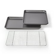 Chicago Metallic Professional Jelly Roll Pan Set of 2 with Bonus Cooling Rack 12x17 Bakeware