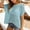 Blue, variant on Women’s Hollow Out Knit Top, Casual Short Sleeve Mesh T Shirt, Breathable Summer Beach Cover Up Tee For Daily Wear Green XL