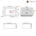thumbnail image 5 of Mondawe 27 inch Drop-In Undermount Fireclay Single Bowl Kitchen Sink with Thick Mounting Deck in Gloss White/Black, 5 of 9