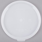 1PACK Cambro CCPL27148 1.5 Qt. and 2.7 Qt. White Round Clear Crock Lid