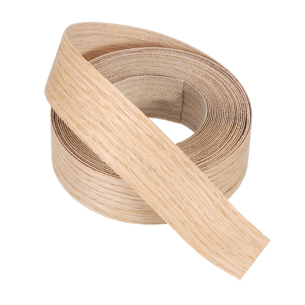 Bisel de borde Uxcell, cinta de chapa de madera prepegada flexible para bisel de contrachapado con adhesivo termofusible para restauración de muebles de roble rojo 1-1/2 pulgadas x 25 pies