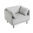 thumbnail image 5 of Stylish Grey Lounge Chair, Upholstered, Solid Wood & Steel, Adorns Living Room, Bedroom And Office 39" Spacious Seat, , Provides A Comfortable Place To Relax In Any Room, 5 of 6