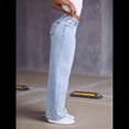 thumbnail image 4 of Jeans Rectos para Mujer, Cintura Alta, Pierna , Holgados, Elásticos, Estilo Boyfriend, Holgados Azul Lavado L, 4 of 9