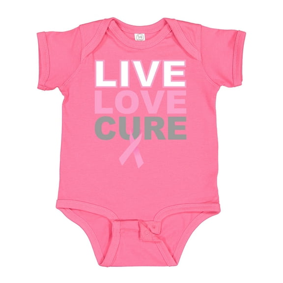 Inktastic Live Love Cure Breast Cancer Boys or Girls Baby Bodysuit
