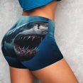 thumbnail image 5 of Yiaed 3D Realistic Shark Print Women's Athletic Shorts Running Shorts Sporty Short High Waisted Elastic Workout Shorts for Yoga Gym Running & Sports -Large, 5 of 8