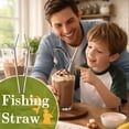 thumbnail image 3 of Fishing Rod Reusable Aluminum Straw with Fish Pendant, Eco Friendly Metal Drink Tube for Home Office Picnic, Portable Beverage Sipping Tool(wwx), 3 of 6