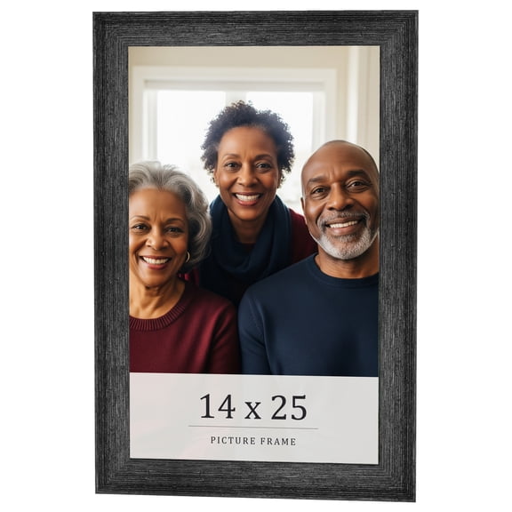 14x25 Frame Black Real Wood Picture Frame Width 1.5 inches | Interior Frame Depth 0.5 inches | Barn