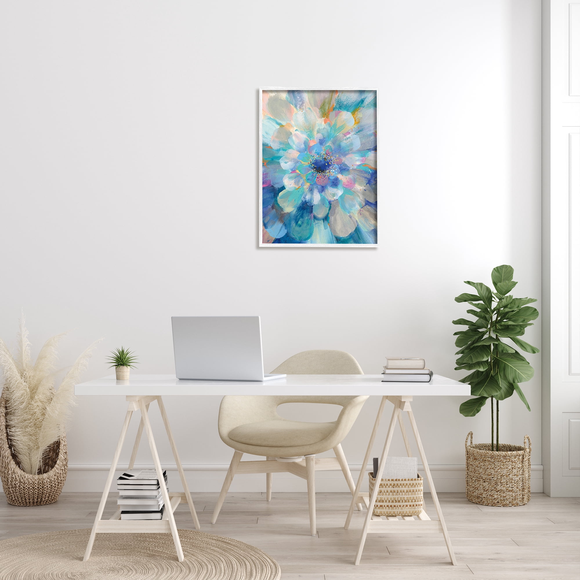 Stupell Industries Abstract Layered Floral Petals Centric Blue Flower, 24 x 30, Design by Danhui Nai