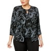 Alex Evenings Womens Plus 2PC Glitter Cardigan Top