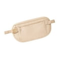 thumbnail image 1 of Riñonera impermeable con cinturón para dinero, ajustable, con cremallera, de poliéster, práctica. Beige, 1 of 8