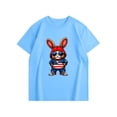 thumbnail image 2 of SGFCWSX Kids T Shirts Patriotic Bunny Print Crew Neck Short Sleeve Casual Tops for Boys Girls Light Blue Size 7/8, 2 of 5