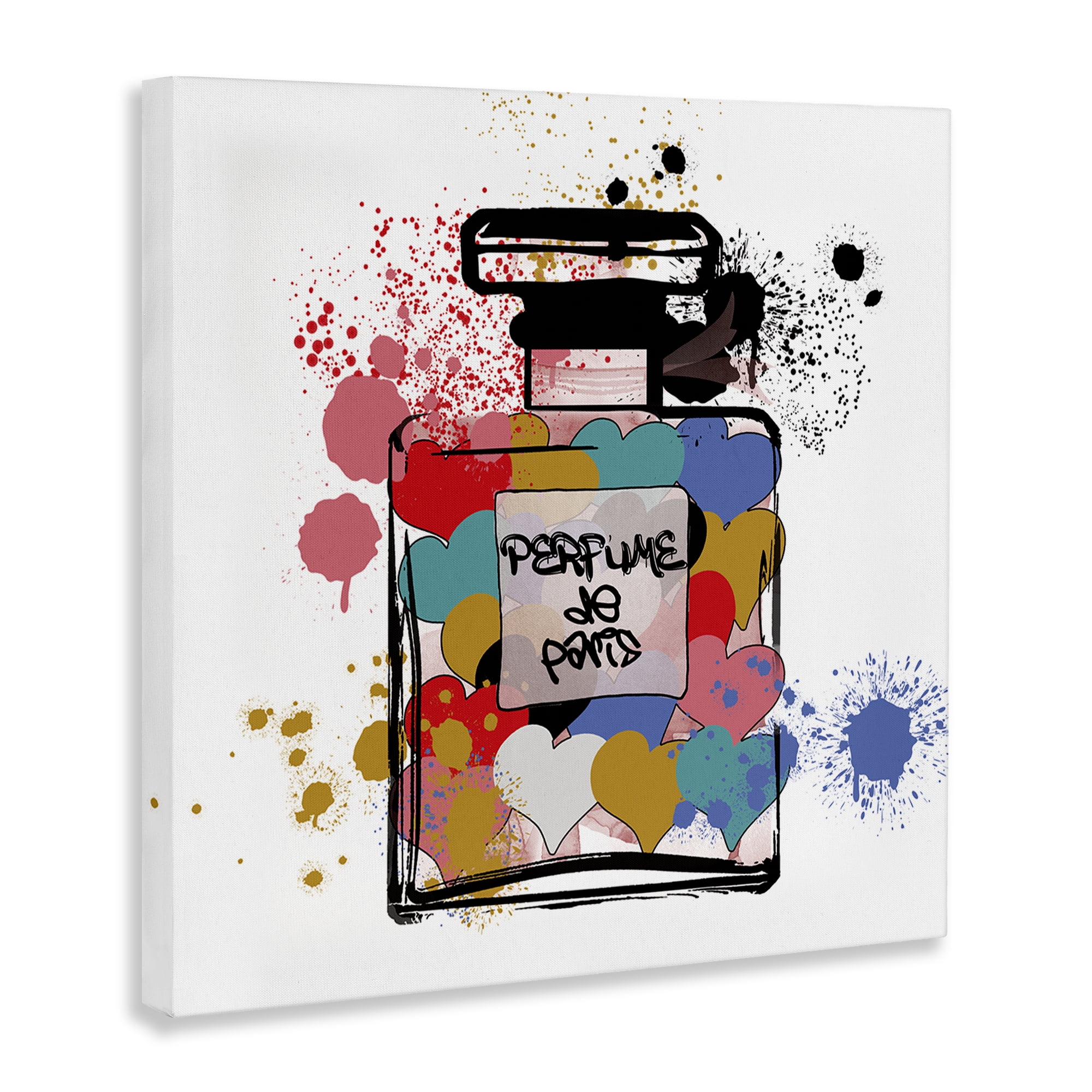 Stupell Industries Heart Patterned Mod Perfume Fashion Painting Wrapped Canvas Art Print Wall Art, 30 x 30
