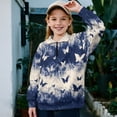 thumbnail image 2 of Uorisanigo Girls Half Zipper Sweatshirts Oversized Quarter Zip Pullover Sweatshirts with Long Sleeve Size 5-14 Drop Shoulder Blue Tie-Dye Butterfly Athletic Tops Hoodies Outerwear Trendy Clothes, 2 of 7