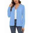 thumbnail image 4 of Uvplove Women's Long Sleeve Cardigan V-Neck Oufits Knit Button Down Casual Sweater,Light Blue,M-3XL, 4 of 9