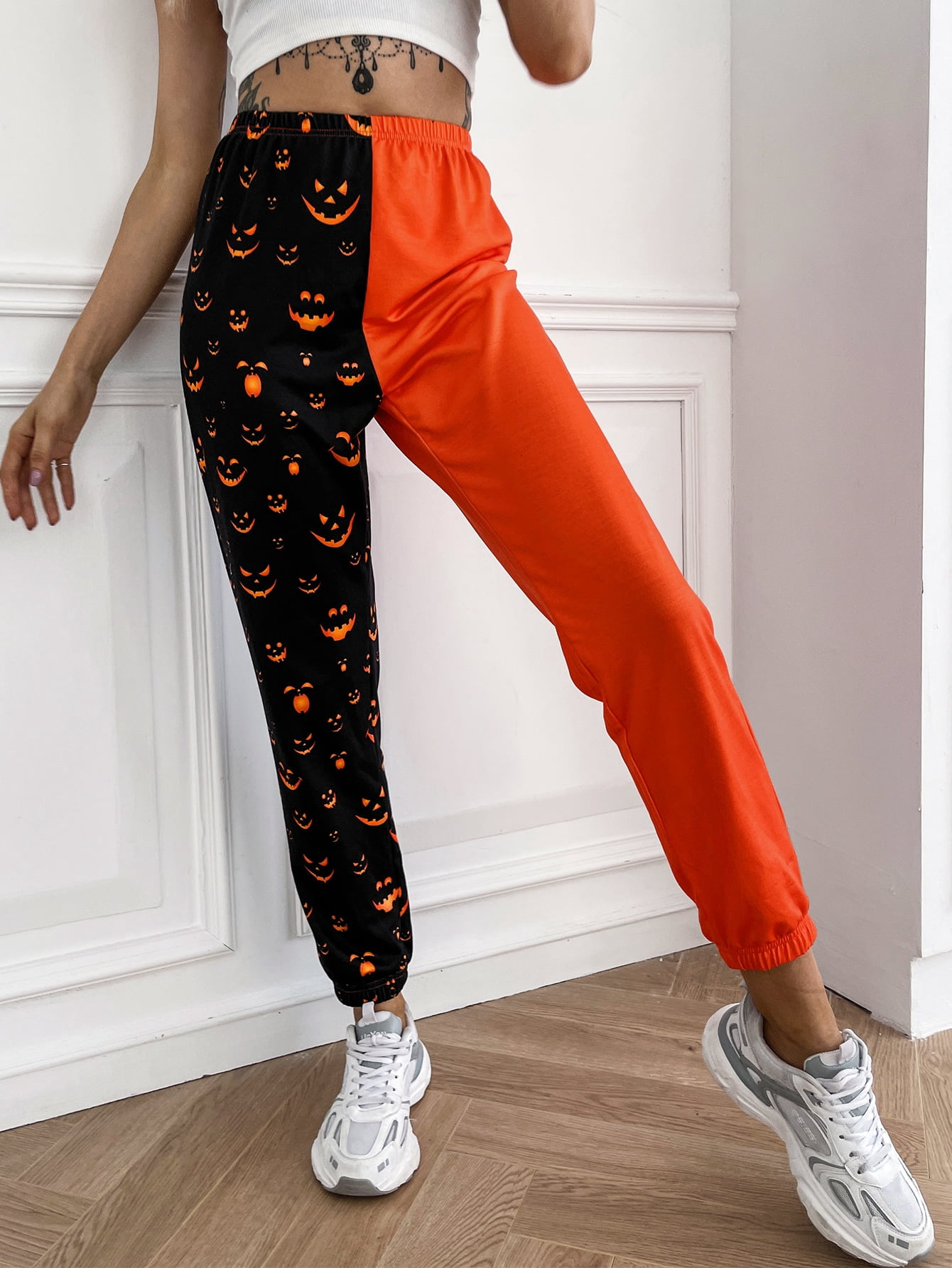 Women's Two Tone Halloween Print 
